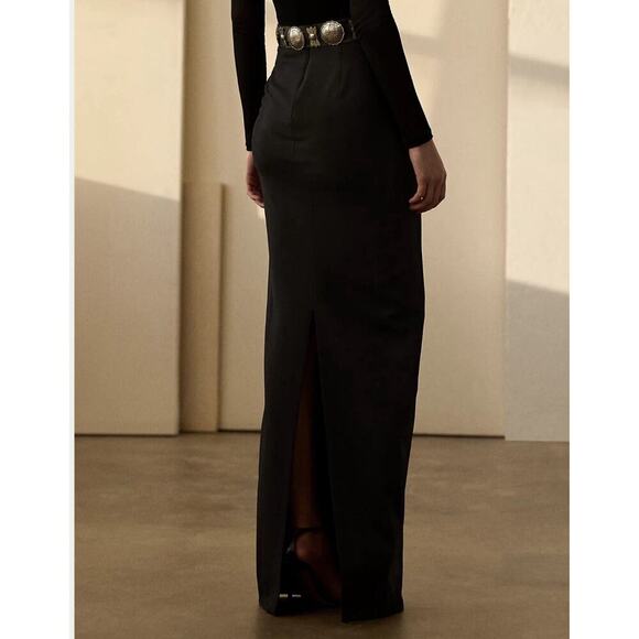 Ralph Lauren Collection Wool Cashmere Black Maxi Pencil Skirt 4 S Purple Label - Picture 4 of 15